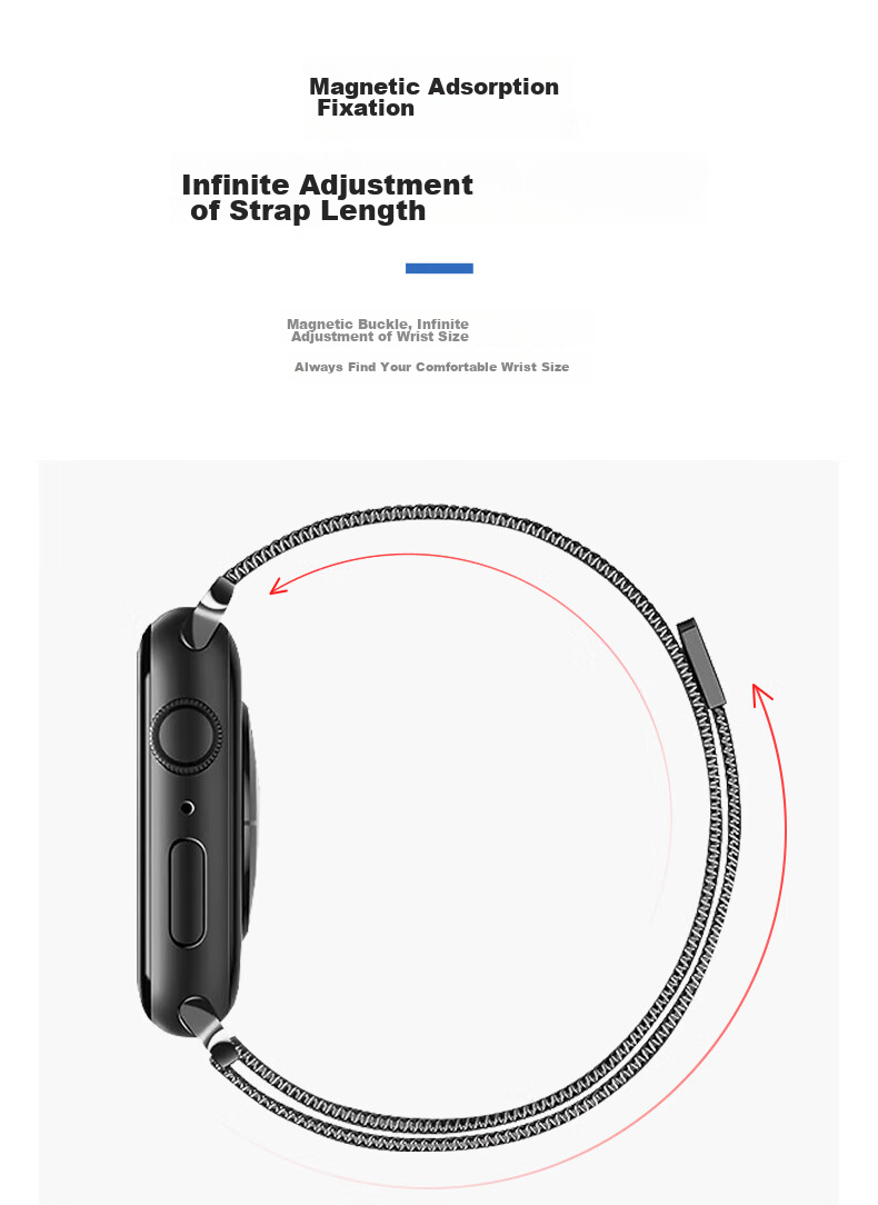 Ремешок KMaxAI Milanese Loop для Apple Watch Series 11/Ultra, стальной магнитный, розовый
