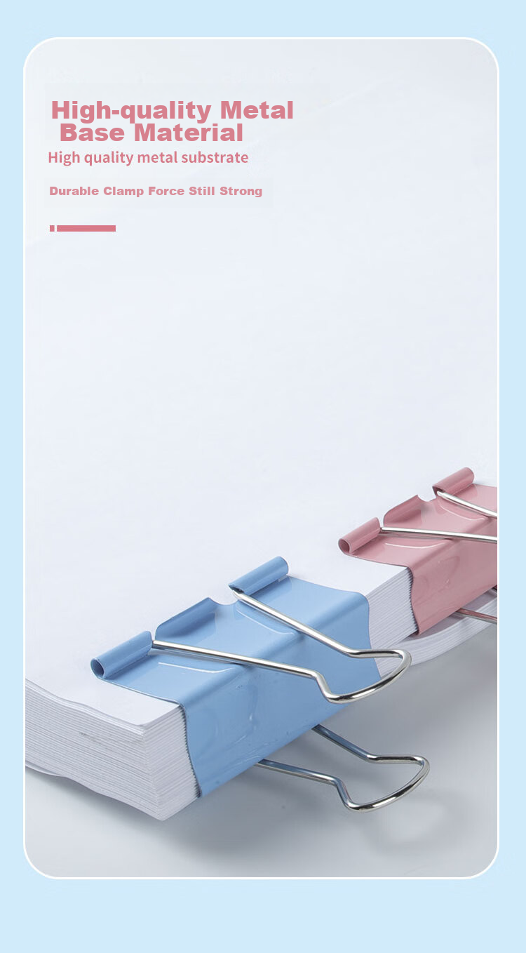 Зажимы для бумаг TANGO Morandi Color Long Tail Binder Clips, 3#, 24 шт., металлические зажимы для документов, 32 мм, для офиса, финансов и приемных