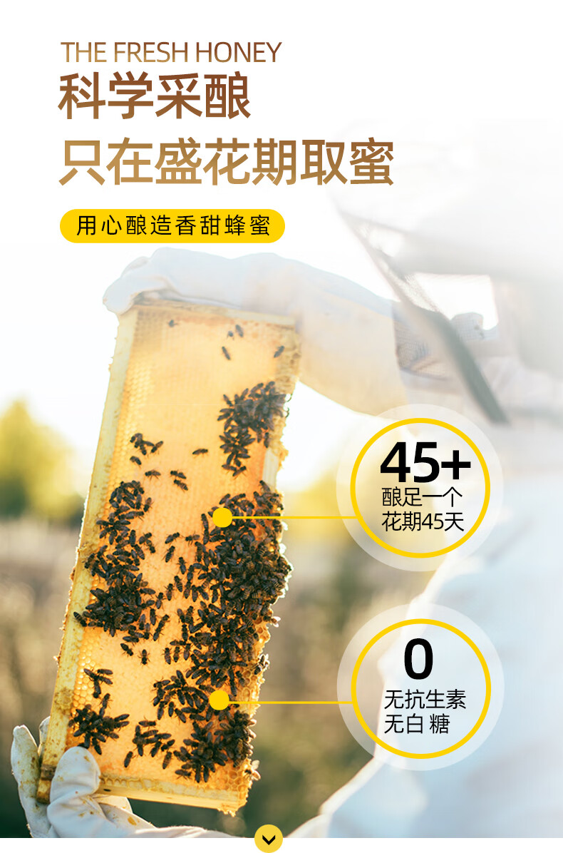 上鸪蜜匠 蜂蜜百花蜜天然蜂蜜成熟百花蜂蜜400g*1瓶