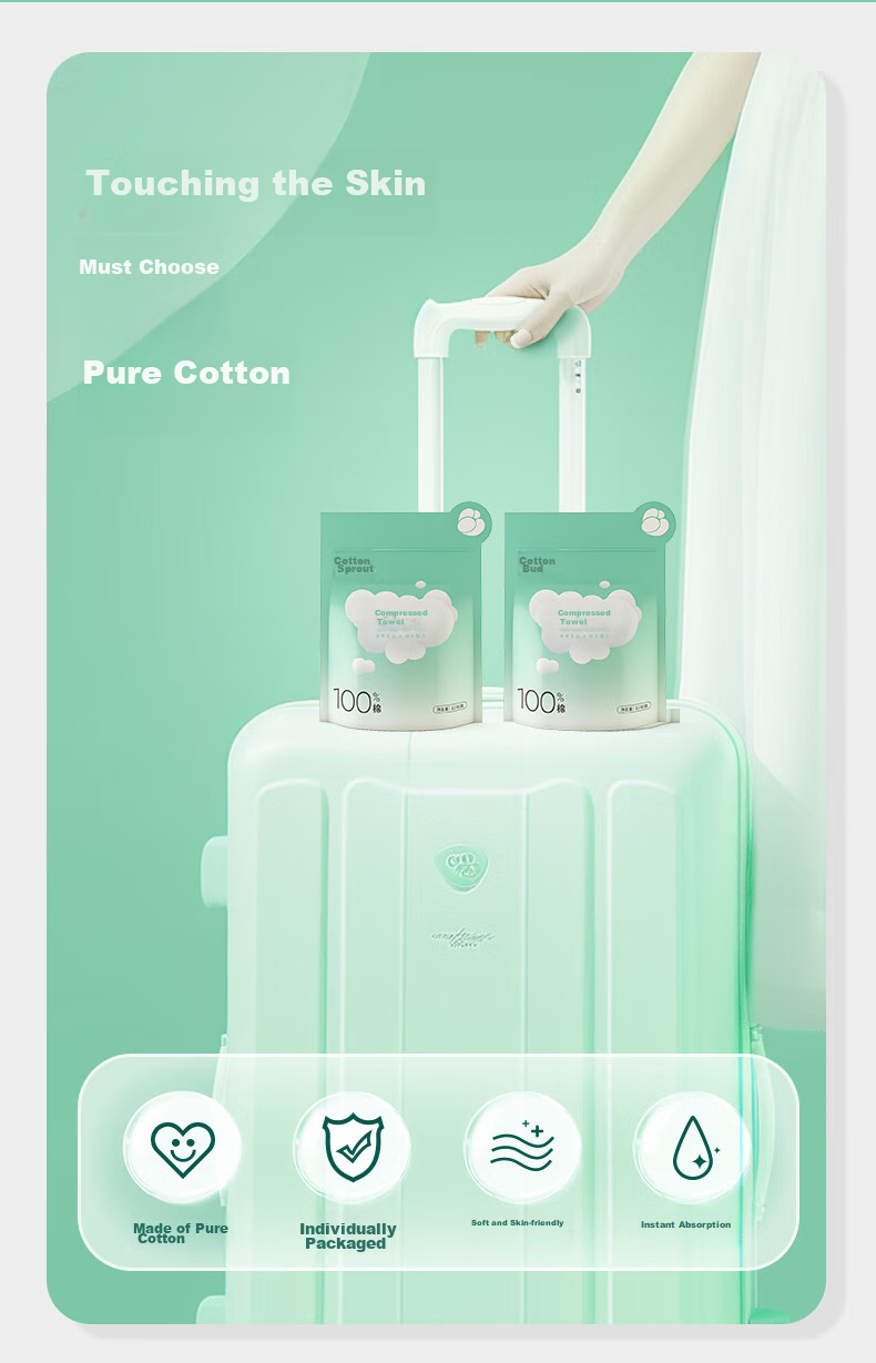 Одноразовые полотенца COTTON SHOOTS, сжатые, портативные, с жемчужным узором, 12 шт. в упаковке, 20*40 см