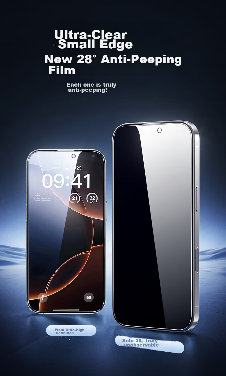 Защитное стекло PISEN для Apple iPhone 16 Pro, антишпионское, полное покрытие HD, противоударное, пылезащитное, антиотпечатковое, 2 шт.