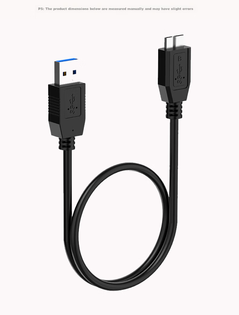 Кабель BURLEFRAN Portable Hard Drive Data Cable, Micro USB 3.0 High-Speed Transfer, для Toshiba, Seagate, Western Digital Portable Hard Drive Enclosure Adapter Cable, 0.3 метра