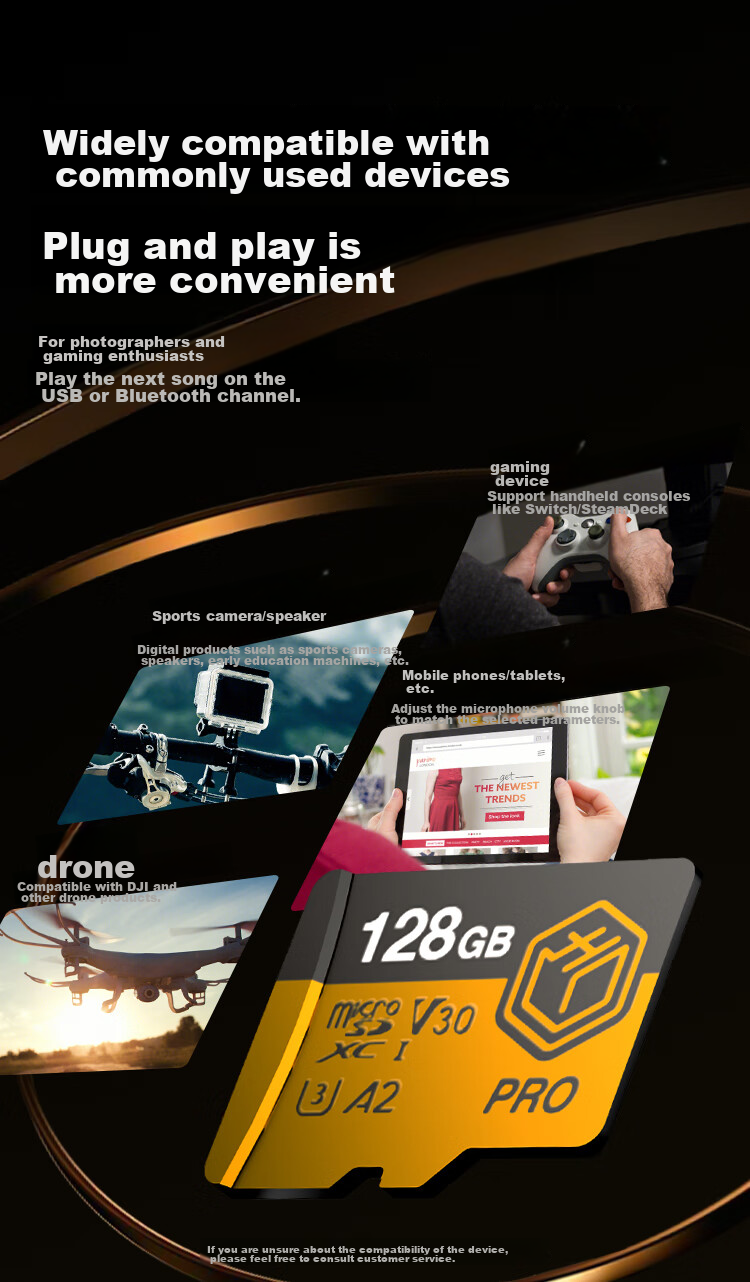 Карта памяти JD Original 128GB TF, 4K Ultra HD, Gold Label Pro Series, U3 V30 A2, для дронов и экшн-камер, скорость чтения 200 МБ/с