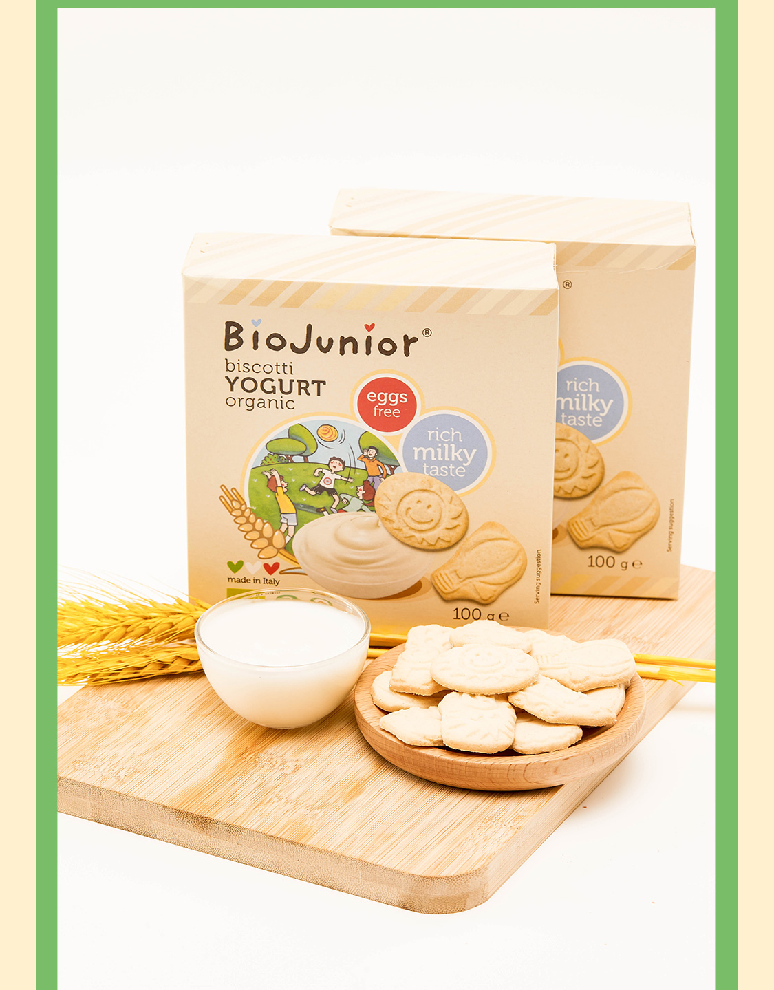 碧欧奇 (Biojunior)意大利进口 双有机宝宝零食 磨牙饼干 酸奶味100g