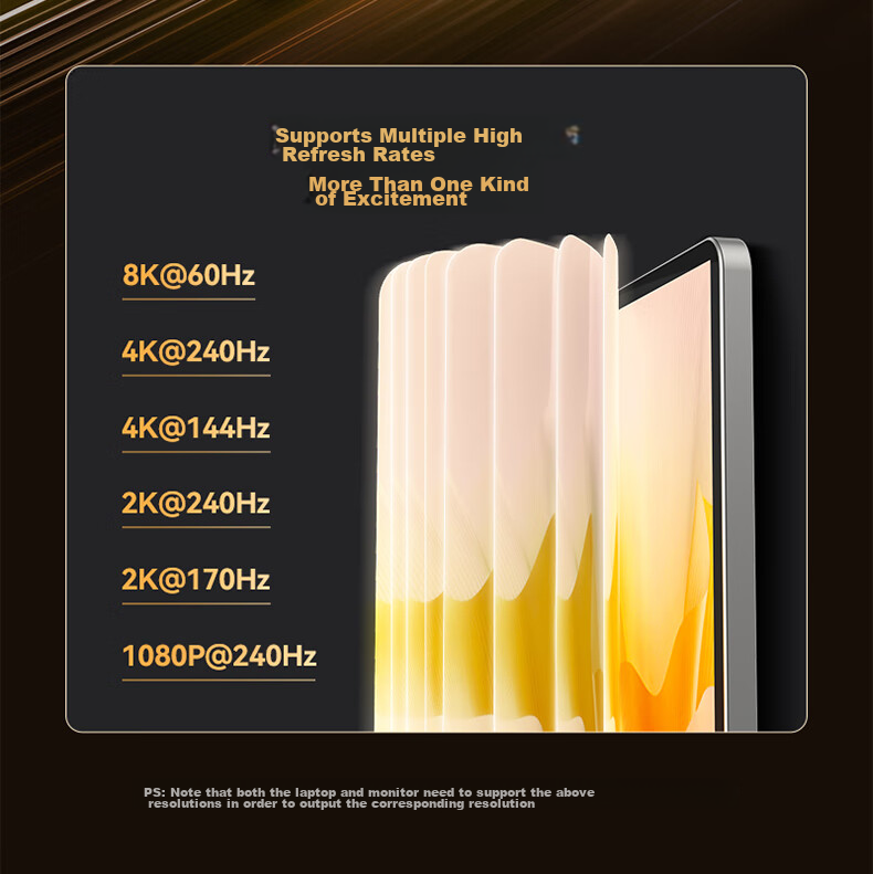 Адаптер-кабель SAMZHE DP 1.4 на Type-C, двунаправленный, Thunderbolt 4/5, 8K60/4K240Hz, для Apple ноутбуков и телефонов, HZ15