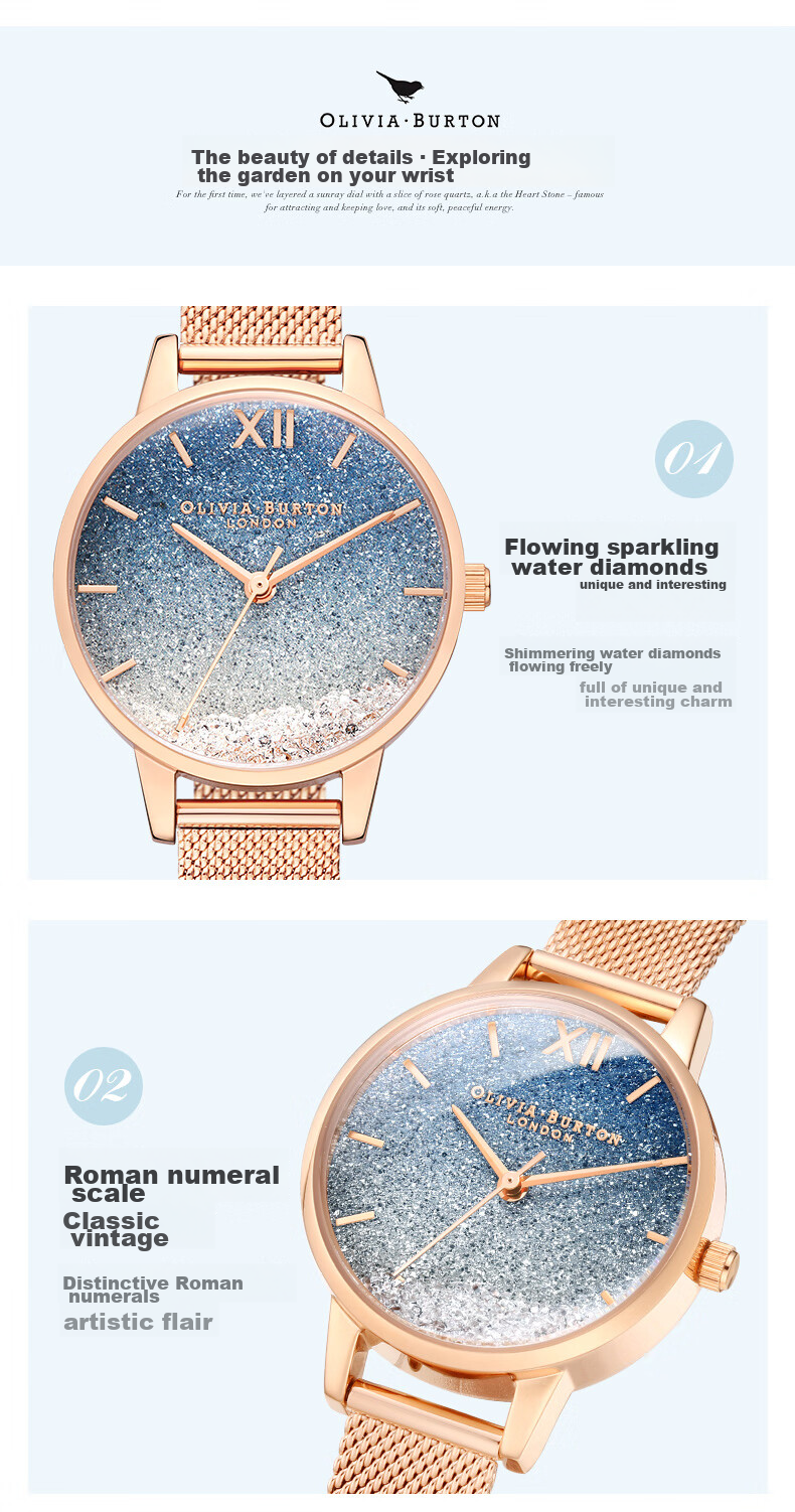 Женские часы OLIVIA BURTON Ob Self-Operated Starry Sky Western Watch, OB16EX204, синие