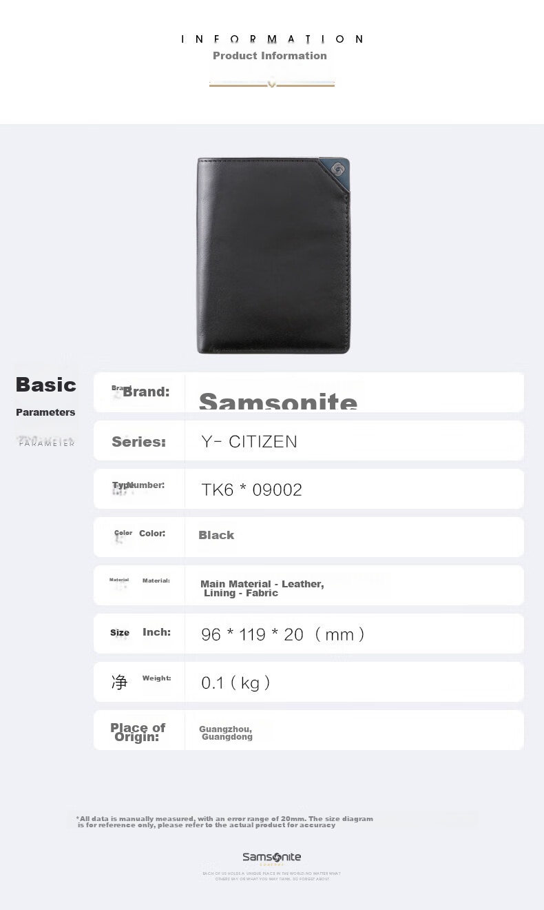 Мужской кожаный кошелек Samsonite