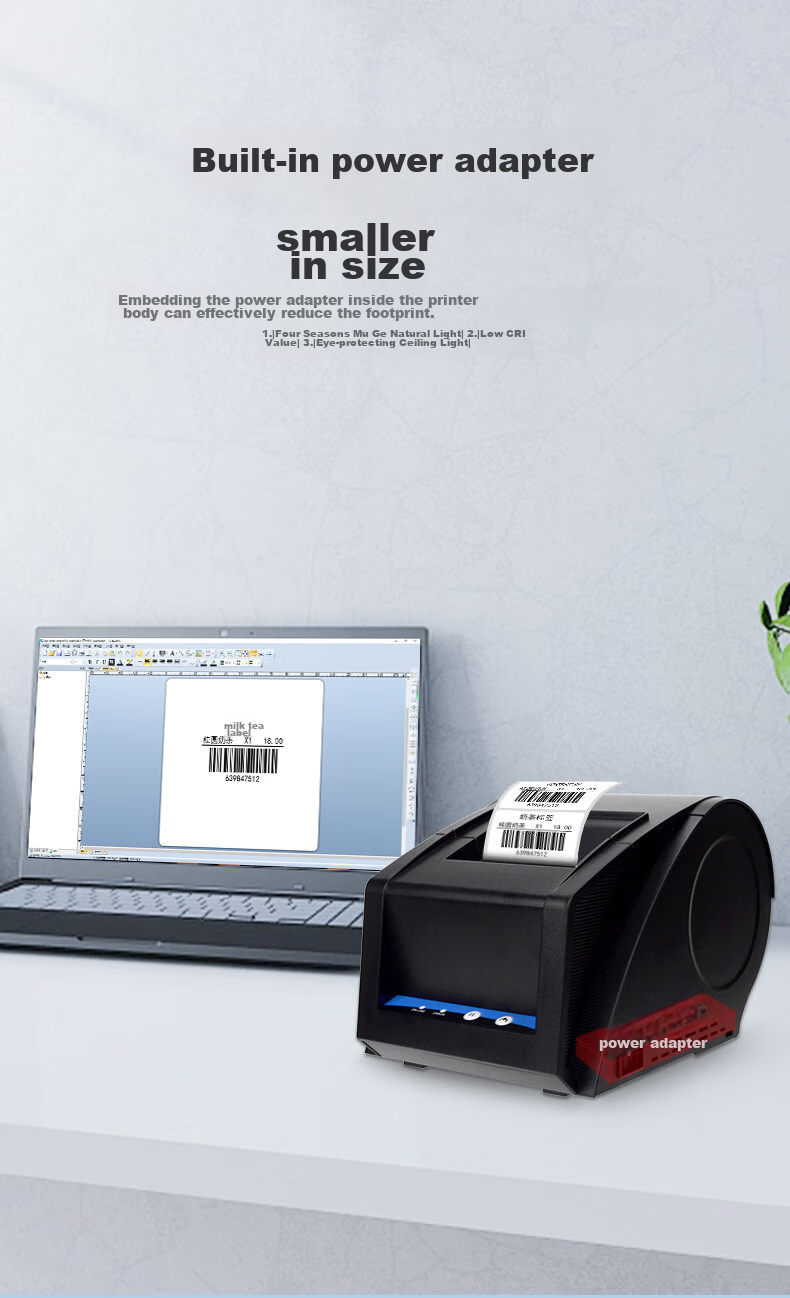 Термопринтер этикеток Gprinter GP-3120TUD, для печати наклеек, чеков, штрих-кодов, одежды, продуктов, 80 мм