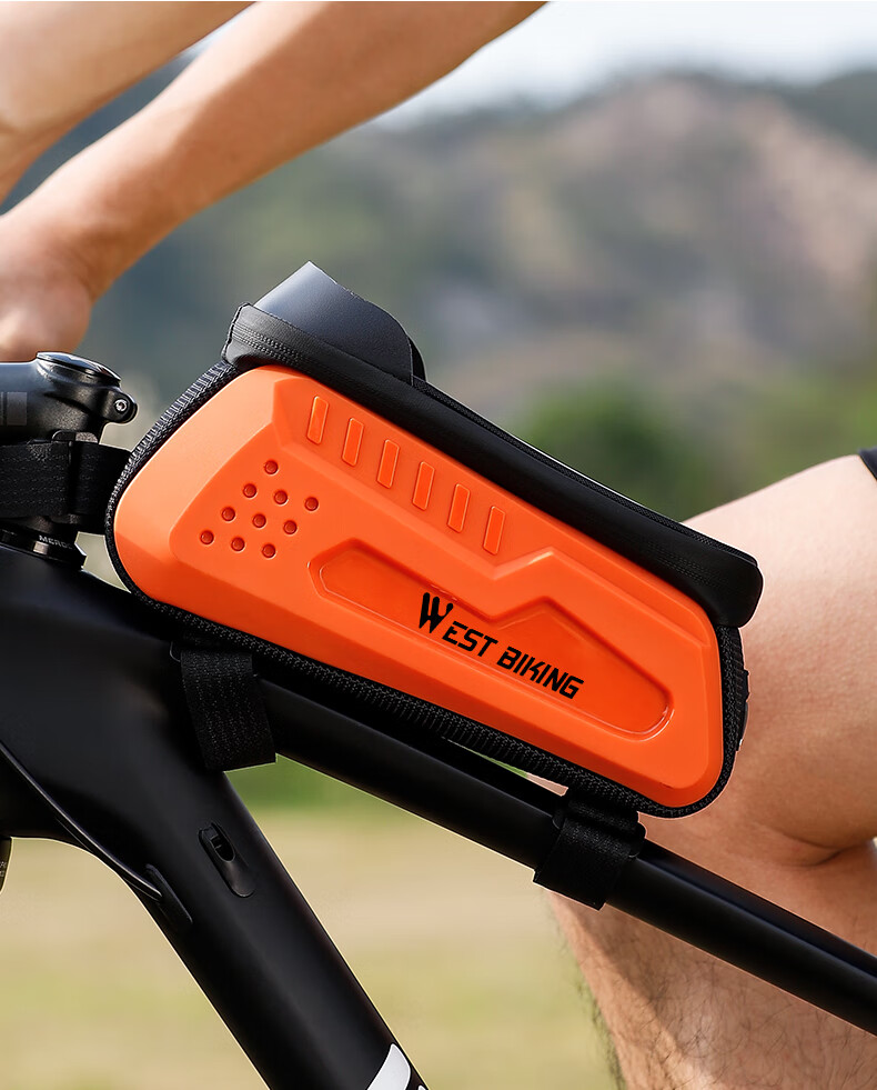 Велосипедная сумка WestBiking на руль, водонепроницаемая, с сенсорным экраном, для смартфона до 7.4 дюймов, 2л, черная