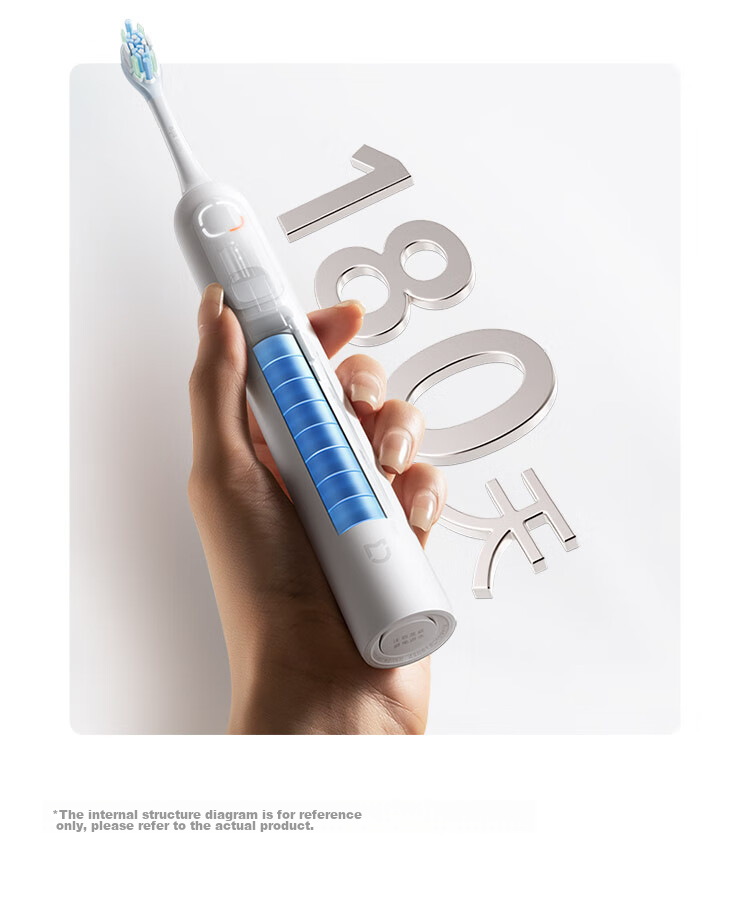 Электрическая зубная щетка Xiaomi Mijia Sonic Toothbrush T100, белая, звуковая, с 2 насадками, 3 режима чистки, водонепроницаемая IPX7, зарядка Type-C