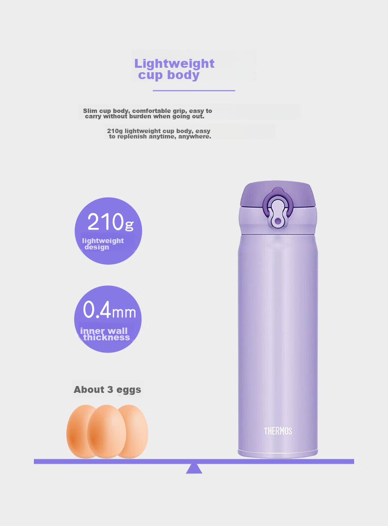 Термос THERMOS JNL-503, 500 мл, черный, для мужчин и женщин, отличный подарок на день рождения и Новый год