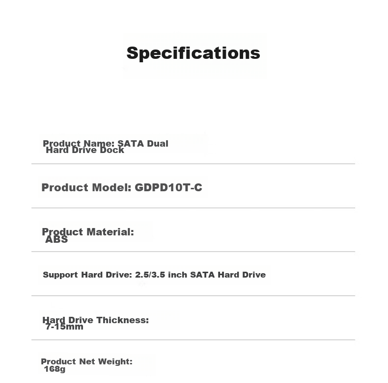 Внешний корпус GODO для жесткого диска 3.5" SATA, USB 3.0, с функцией копирования без ПК
