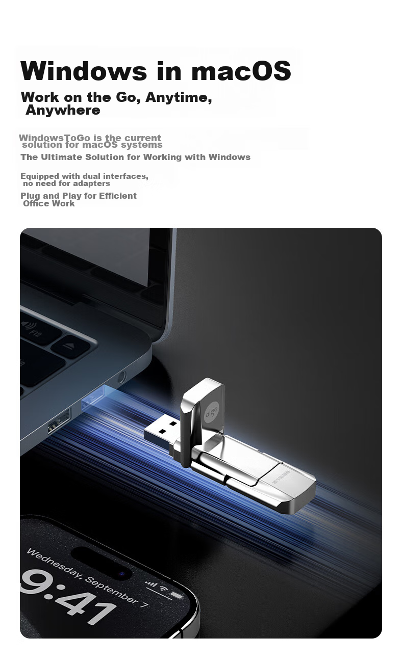 Aigo U393 USB 3.2 флеш-накопитель Type-C/USB 3.2, 256 ГБ, серебристый