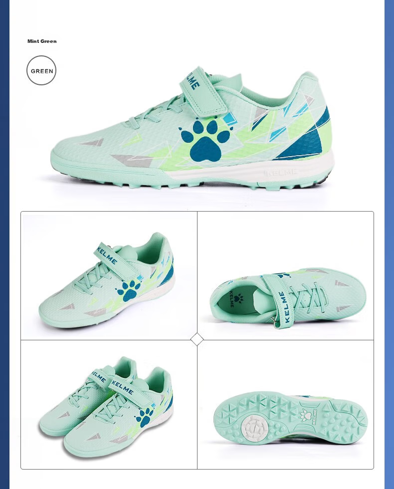 Футбольные бутсы KELME для юношей, модель ZX90113052, для искусственного газона, дышащие, нескользящие, износостойкие, флуоресцентно-желтые, размер 37
