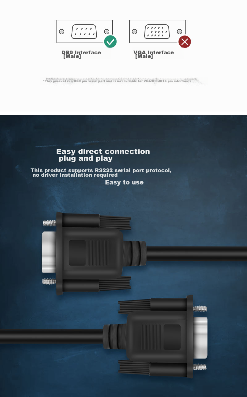 Кабель Yeren RS232 DB9