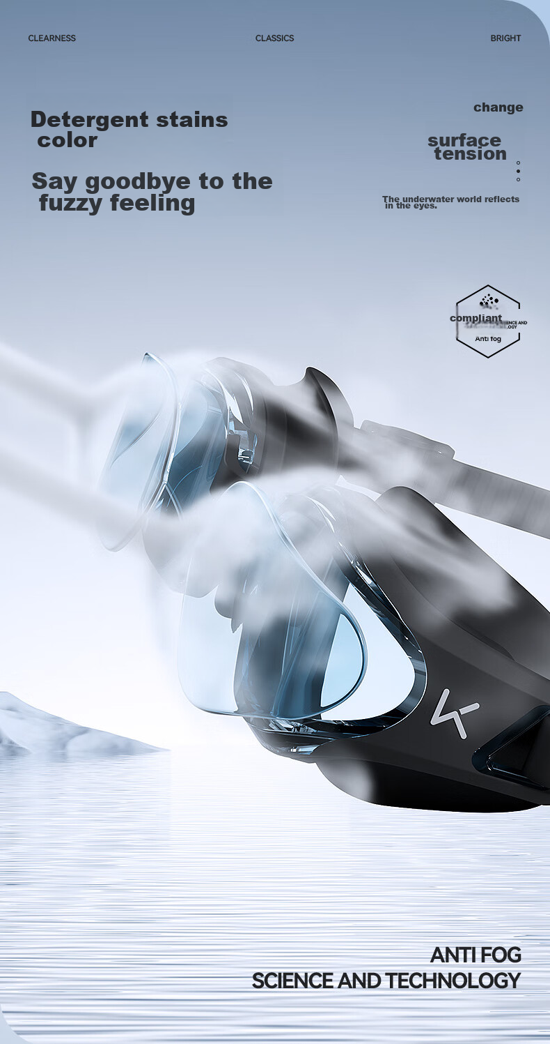 Очки для плавания Keep Swimming Goggles с антифогом, водонепроницаемые, профессиональные, для мужчин и женщин, модель 870, полуночно-синие