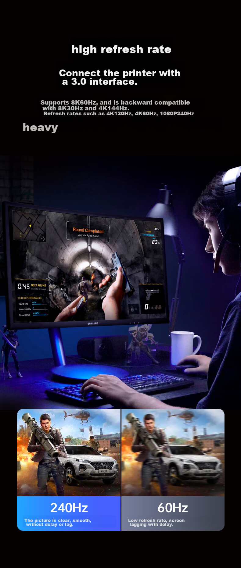 Адаптер BIAZE Type-C to DP 1.4, 8K60Hz/4K240Hz, кабель-конвертер для зеркалирования экрана, Thunderbolt 4 для ноутбуков Apple и Huawei, расширение монитора, 2 метра