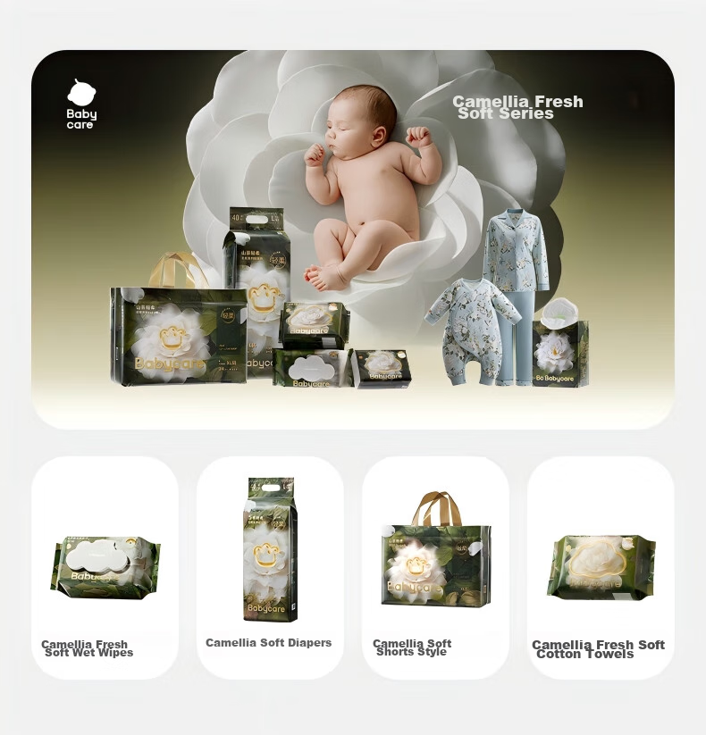Подгузники Babycare Camellia, размер L, 40 шт. (9-14 кг), ультратонкие, дышащие, мягкие