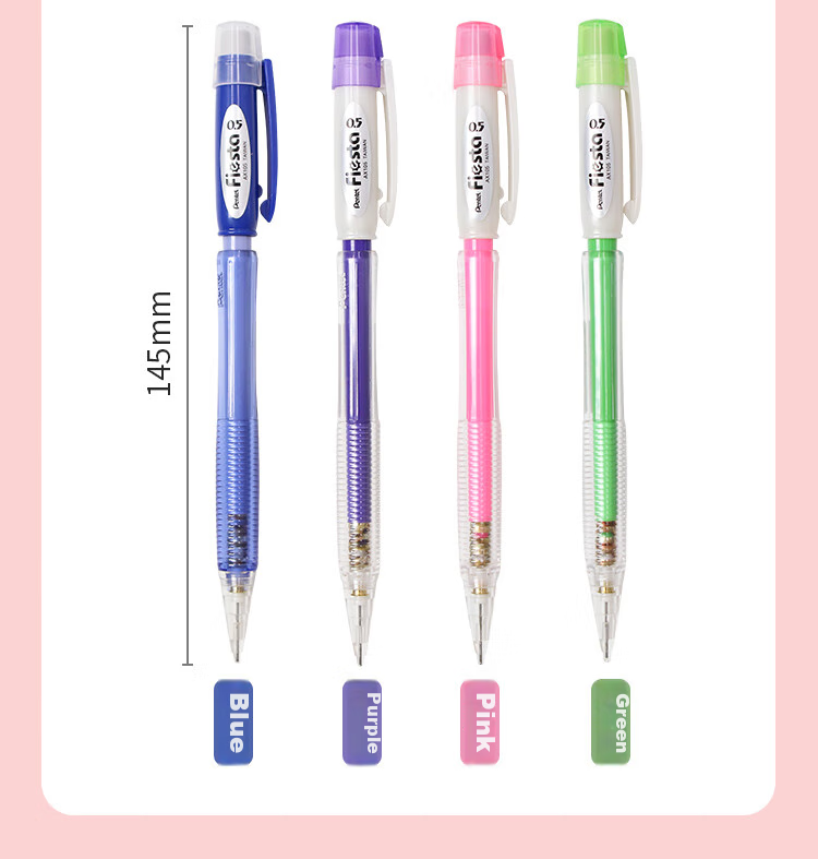 Механический карандаш Pentel AX105W, 0.5 мм, зеленый, для студентов, с ластиком