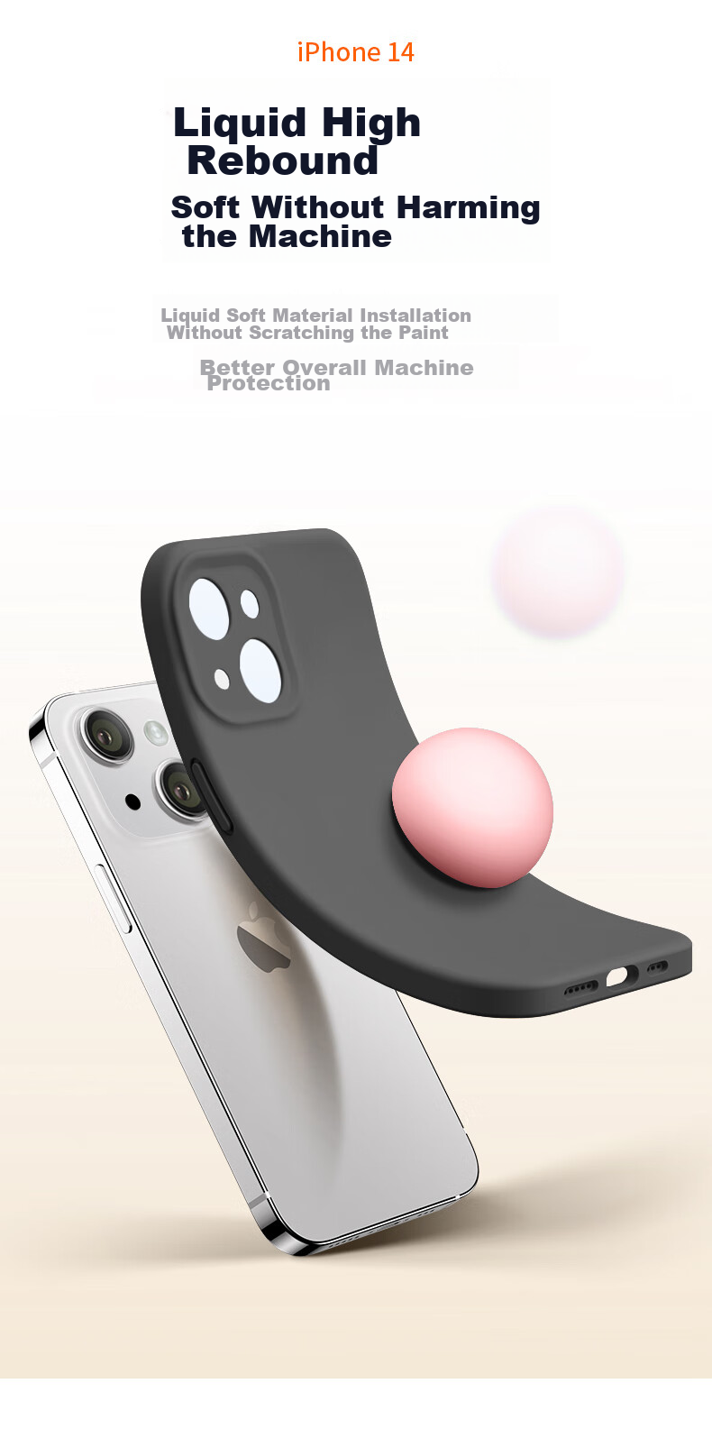Чехол NEYAA для iPhone 14, силиконовый, противоударный, тонкий, с полной защитой объектива, графитовый серый