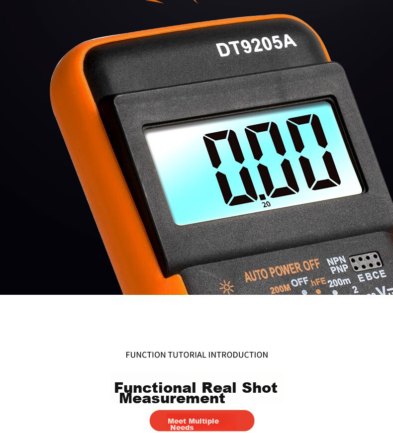 Цифровой мультиметр Zhugu DT9205, высокоточный, автоматический, бытовой, 750В AC, 20А DC