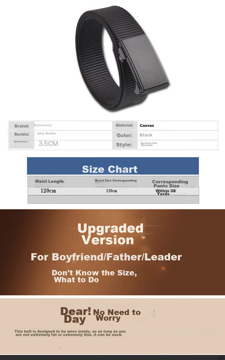 Ремень JEVI Canvas Outdoor Automatic Buckle Belt, мужской, быстросохнущий, джинсовый, без отверстий, подарок на день рождения