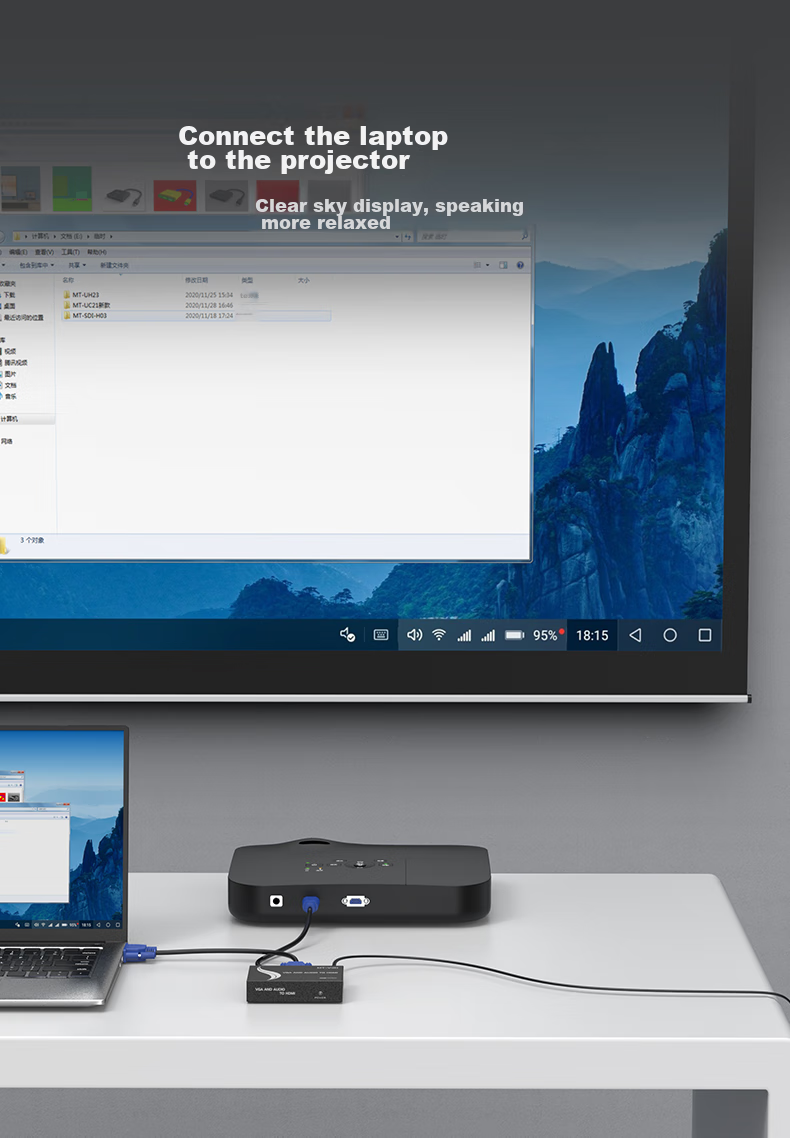 Адаптер MT-viki VGA на HDMI с аудио и внешним питанием, HD конвертер для ноутбуков, ТВ-приставок, проекторов и телевизоров, модель MT-VH02