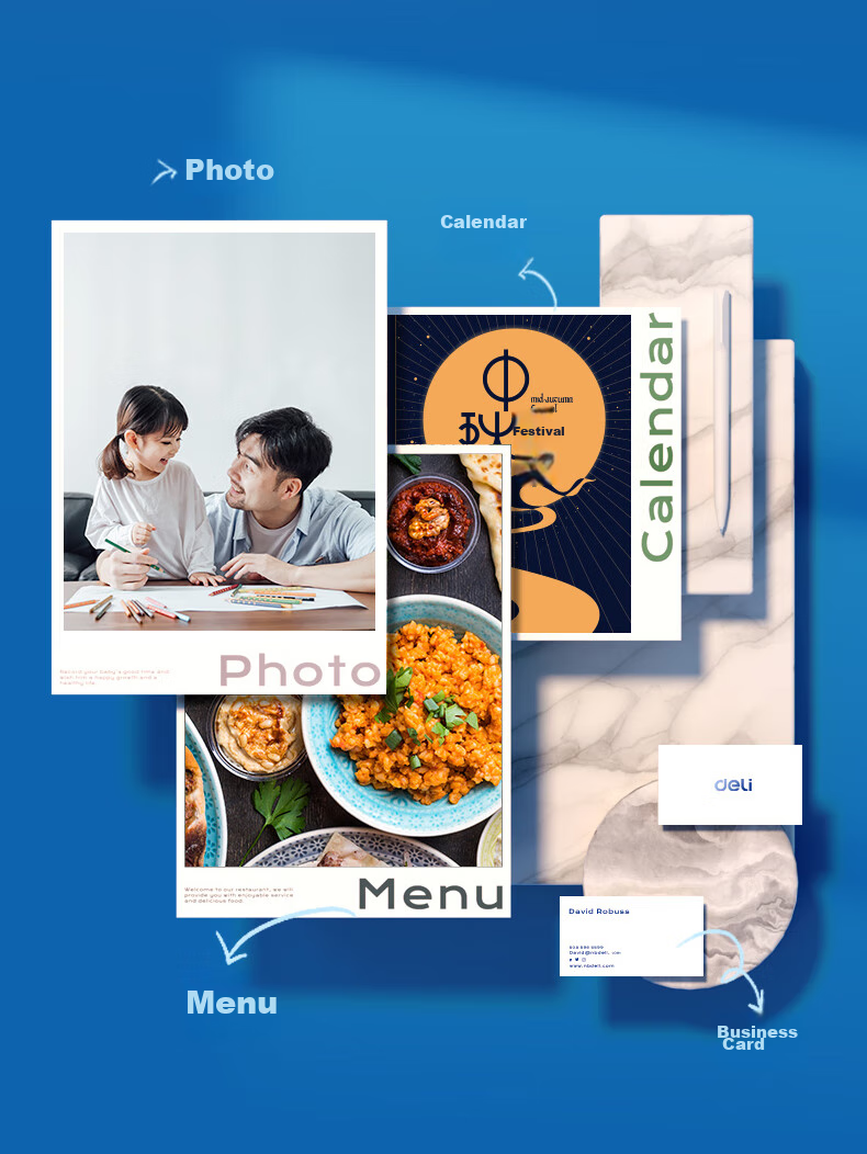 Фотобумага Deli A4, 230 г/м², глянцевая, двусторонняя, 50 листов
