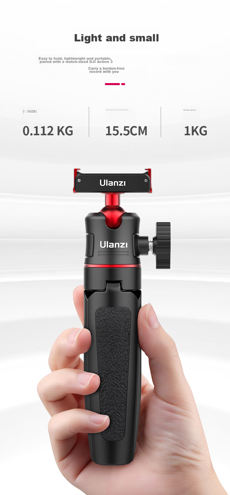 Ulanzi MT-50 Магнитный штатив для экшн-камер DJI Osmo Action 5 Pro/4/3, ручка для камеры, адаптер Osmo 360, аксессуар для студийной стойки