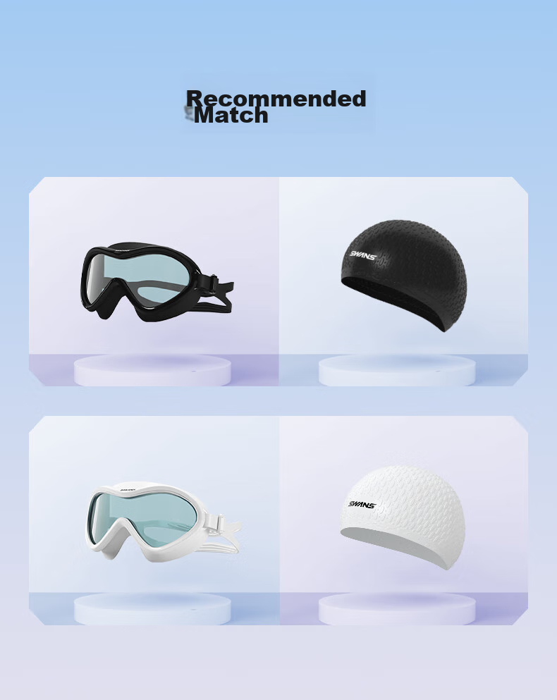 Очки для плавания SWANS Adult Swimming Goggles, мужские и женские, с широким обзором, антифог, защита от УФ, противотуманные, для взрослых, для дайвинга, профессиональные, большие, модель Ice White