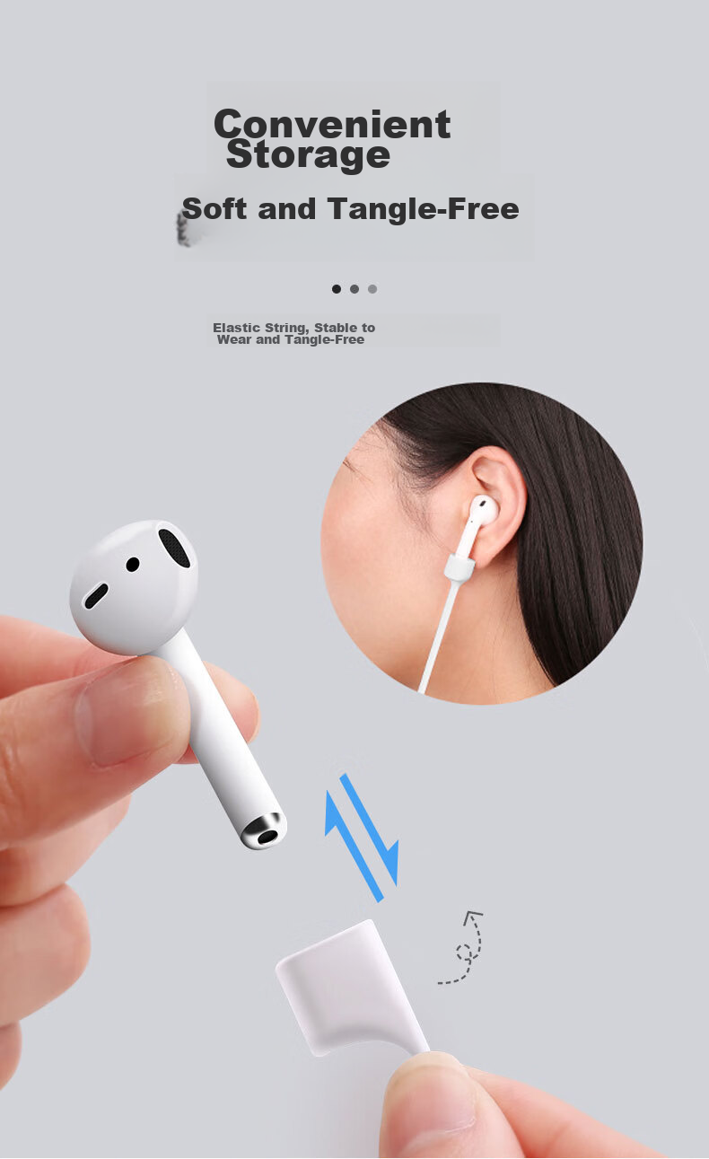 Магнитный противоскользящий ремешок KMaxAI для Apple AirPods 4/3/2 Pro, для беспроводных наушников, черный