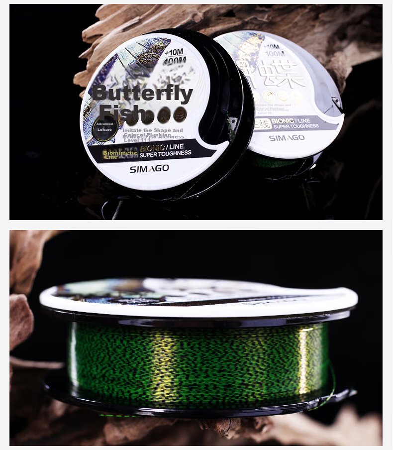 Леска SIMAGO Spotted Line Fishing Line, бионическая, с супер прочным тянущим усилием, невидимая нейлоновая леска для входа в воду, 110 метров, размер 3.0