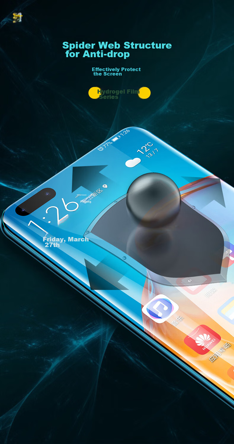 Защитная гидрогелевая пленка PISEN для Huawei P30 Pro, мягкая, с изогнутым краем, высокая четкость, 2 шт.