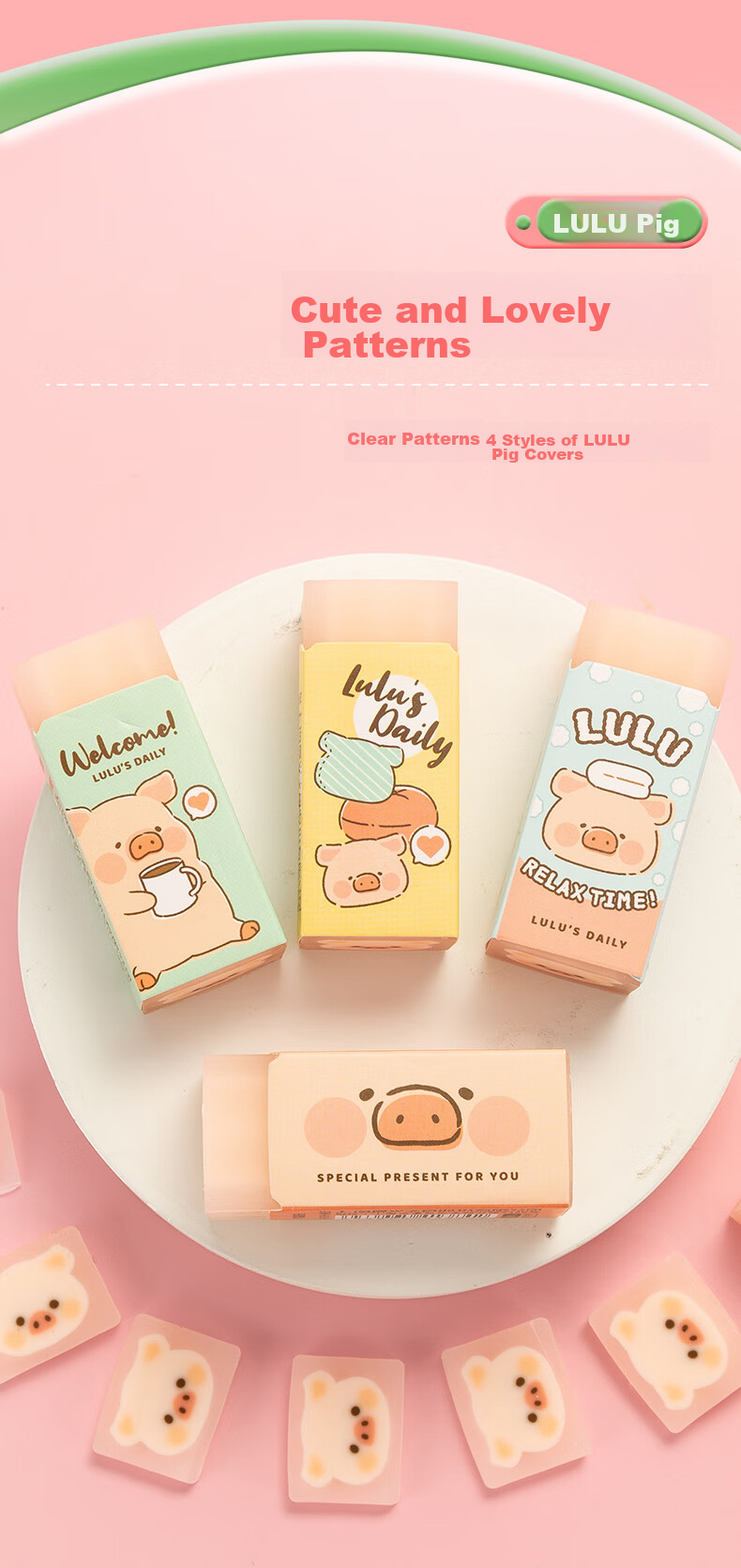 Ластик M&G LuLu Pig, милый мультяшный ластик в форме свиньи, 1 шт. случайный цвет AXP963FK