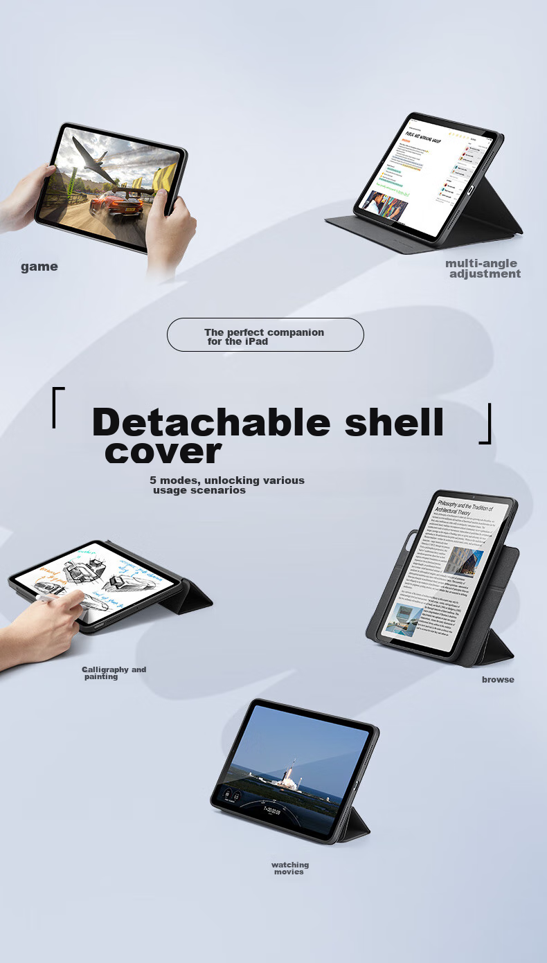 Защитный чехол ESR для iPad Air 7/6/5/4, 11-дюймовый M3, 10.9-дюймовый Apple Tablet, съемный, вращающийся, полноразмерный, противоударный, синий
