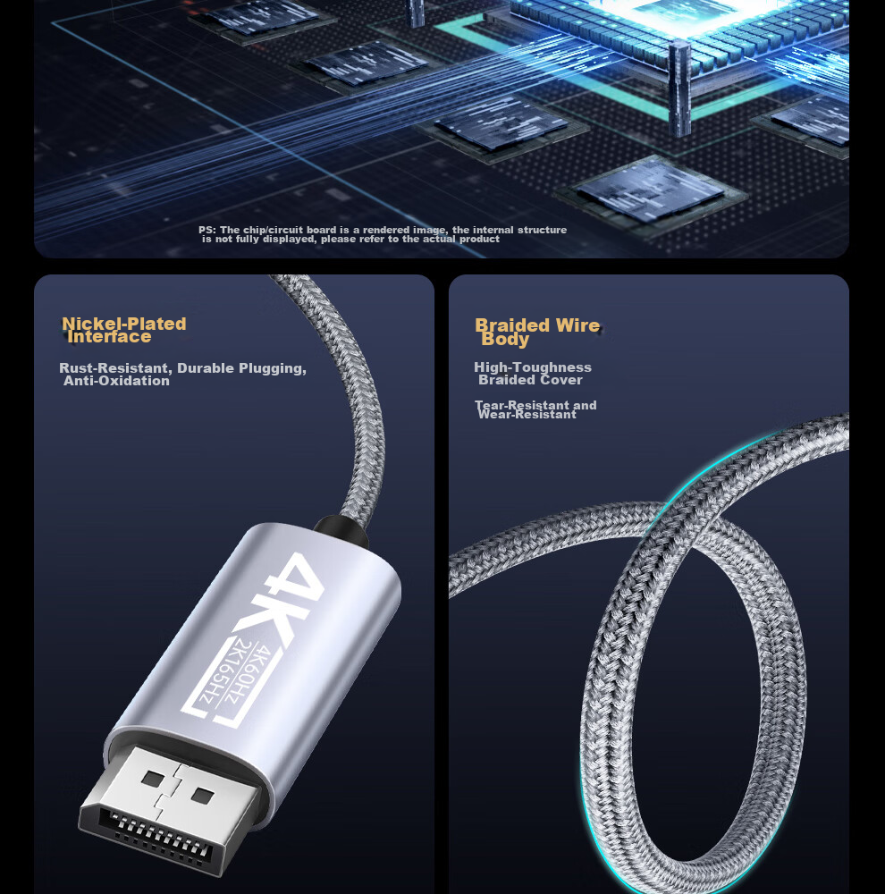 Кабель ULT-Unite Type-C - DisplayPort 1.2, 4K@240Hz, 2 метра, плетеный