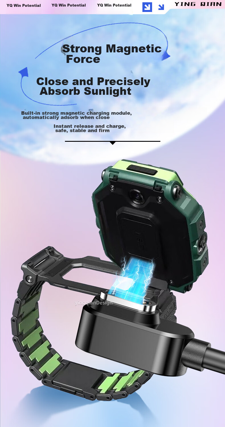 Кабель зарядный YINGQIAN для детских смарт-часов Xiaotianc Z6 Peak Edition, магнитный, быстрая зарядка, 1-2А, черный