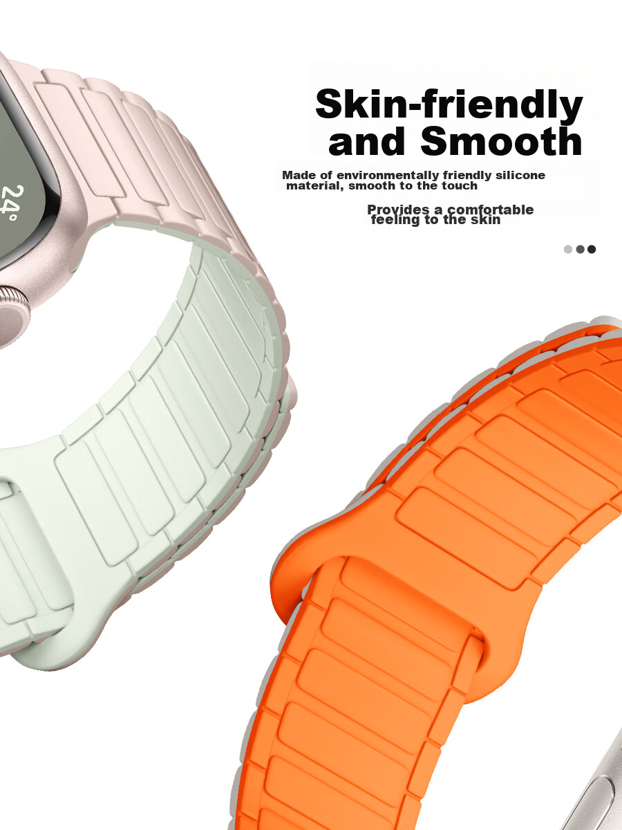 Ремешок BHO для Apple Watch, магнитный, силиконовый, двухсторонний, контрастный цвет, для S11/S10/SE3, S9/8/7/6/Ultra3/2-го поколения