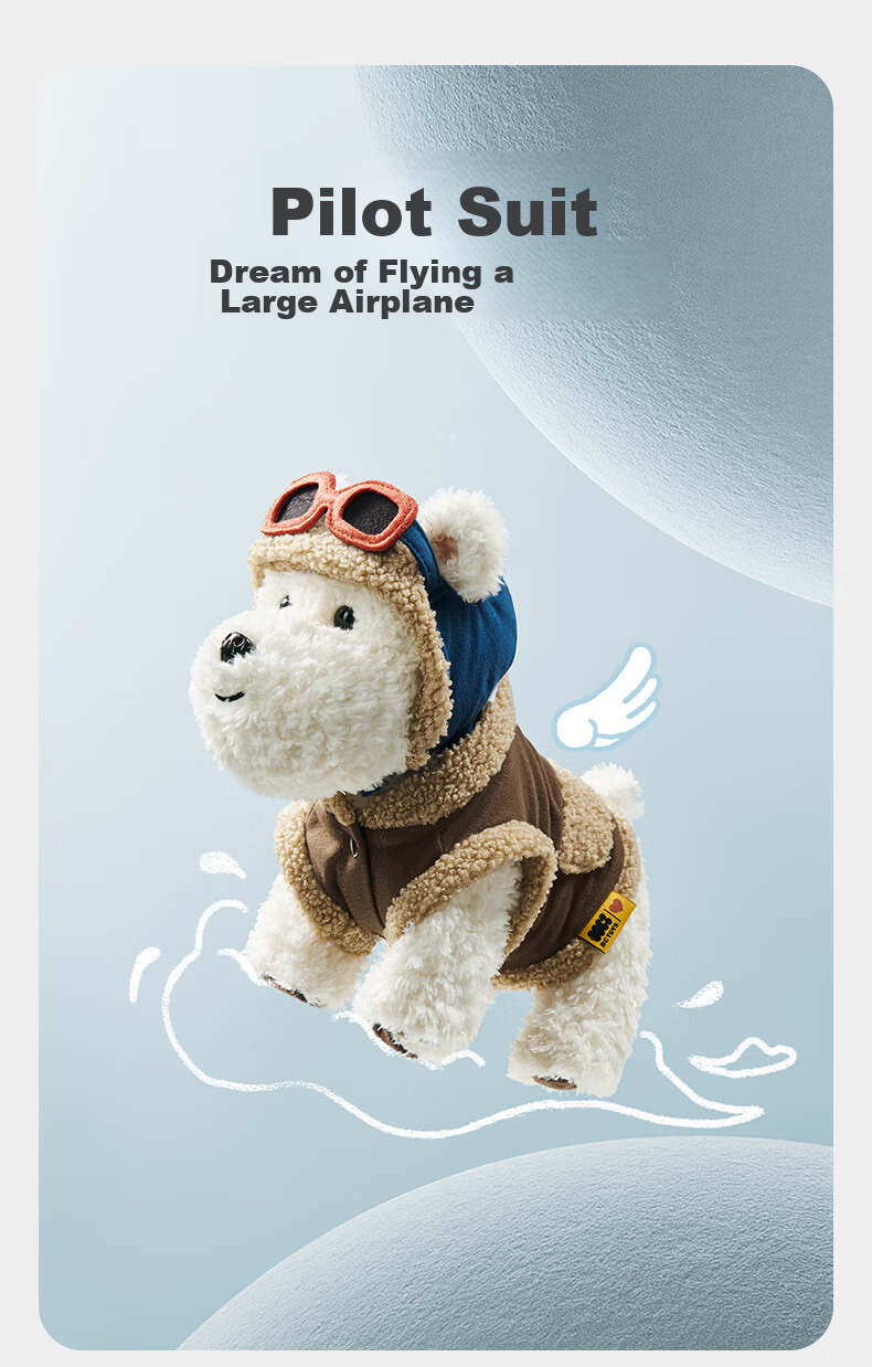 Babycare Western Highlander Pilot Limited Edition Gift Box, Детская плюшевая игрушка-животное, реалистичная собака, подарок на праздник и день рождения