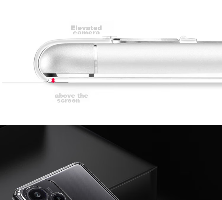 ESCASE Чехол для Xiaomi Redmi Note 12 Turbo, прозрачный, ультратонкий, противоударный, TPU, с отверстием для шнурка