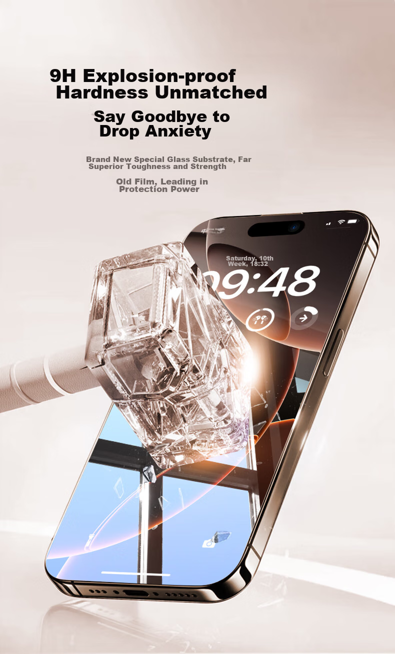 Защитное стекло DIVI для Apple iPhone 16 Plus, ультратонкое, противоударное, антибликовое, 2 шт.