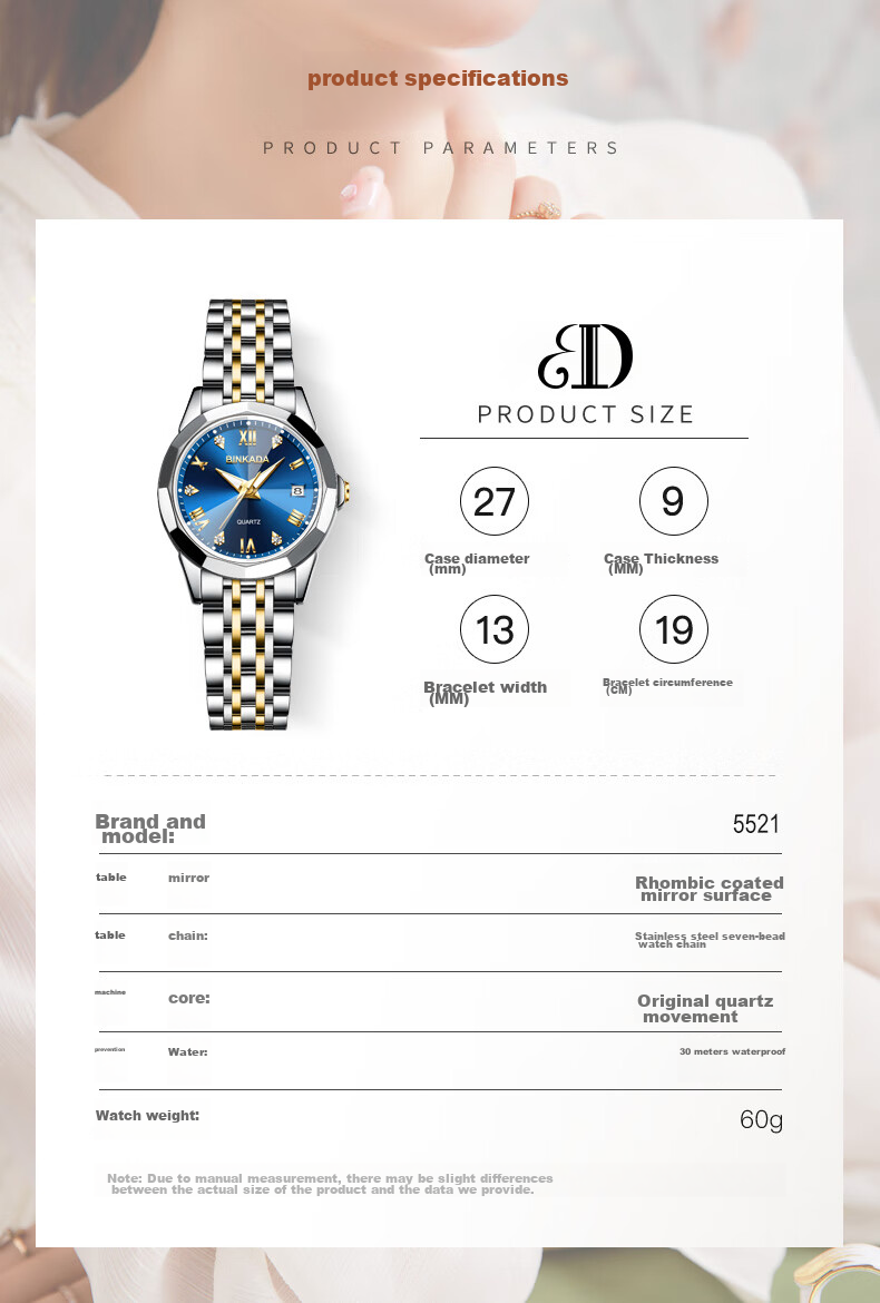 BINKADA Amant Starry Sky Watch for Women, Mechanical-Style Quartz Watch Brand, Top Ten Famous Expressions, Couple's Valentine's Day Gift