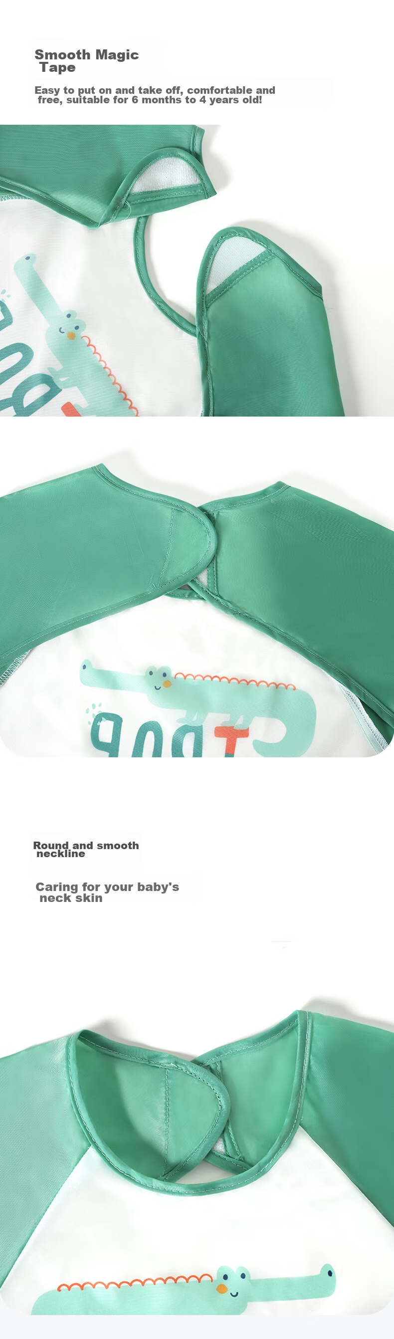Детский нагрудник Babyprints, водонепроницаемый, с длинным рукавом, 2 шт.