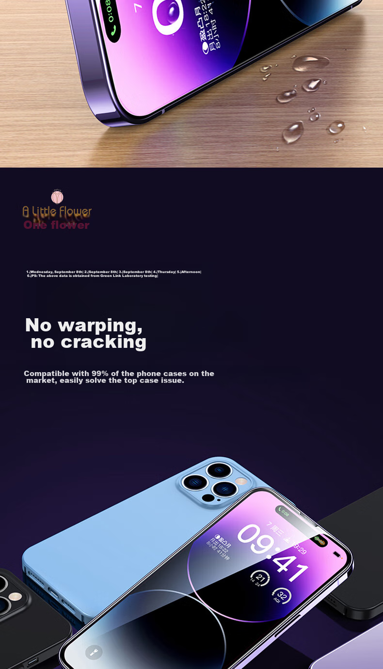 Защитное стекло ALittleFlower для iPhone 14 Pro Max, противоударное, ультратонкое, HD Clear, полное покрытие экрана