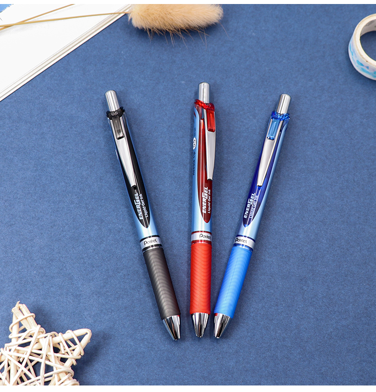 Гелевая ручка Pentel BLN75, синяя, 0.5 мм, автоматическая, пластиковый корпус, одноразовая