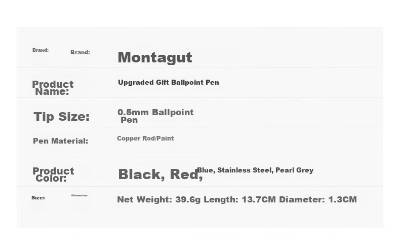 MONTAGUT [Год Лошади Подарок] Фирменная ручка, бизнес шариковая ручка для мужчин и женщин, пишущая ручка для компании, подарочный набор, практичный подарочный набор, пишущая ручка для подписи, серия Liuyou Red Liya 0.5 мм