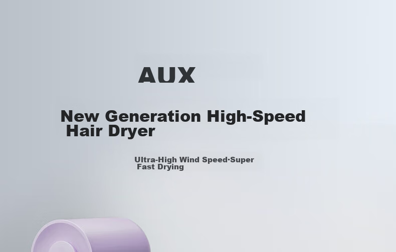 Фен AUX AH7800S, 1600 Вт, ионизация, 8 млрд отрицательных ионов, 110000 об/мин, 65 м/с, 57°C, 3 режима температуры, 3 режима скорости, низкий уровень шума