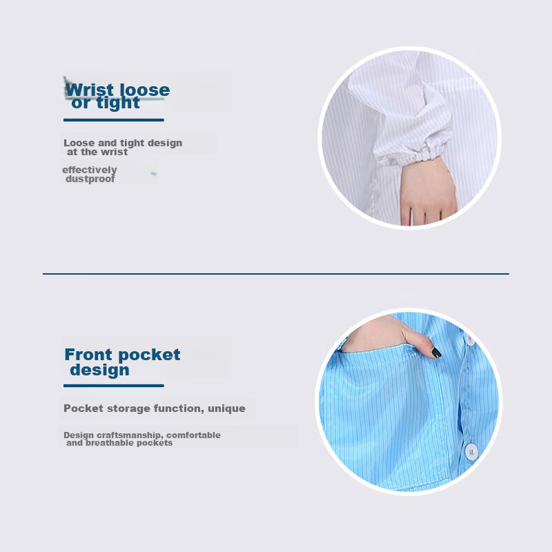 Защитная одежда "Jiuqiangu" антистатическая, с капюшоном, синяя, 2XL, комплект из комбинезона и шапочки