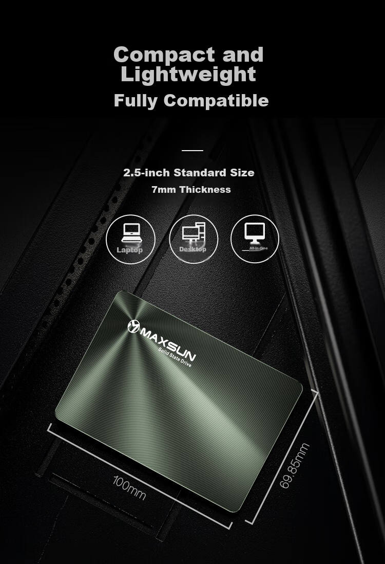 SSD накопитель MAXSUN 256GB SATA 3.0, 550 МБ/с, серия Terminator
