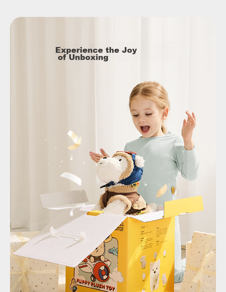 Babycare Western Highlander Pilot Limited Edition Gift Box, Детская плюшевая игрушка-животное, реалистичная собака, подарок на праздник и день рождения